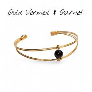Gold Vermeil Bracelet with Black Accent